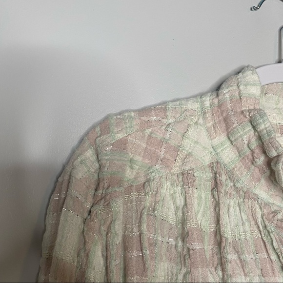 Free People Lela Plaid Metallic Button Down Shirt - Picture 3 of 8